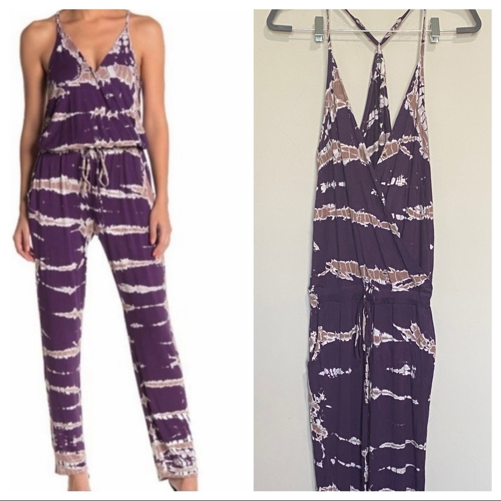 Young Fabulous & Broke Chrissy Purple Tie Dye Jumpsuit in Size M